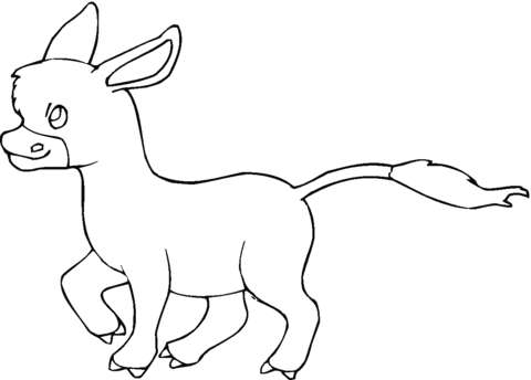 Donkey Baby Coloring Page